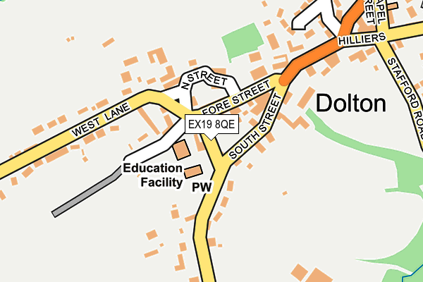 EX19 8QE map - OS OpenMap – Local (Ordnance Survey)