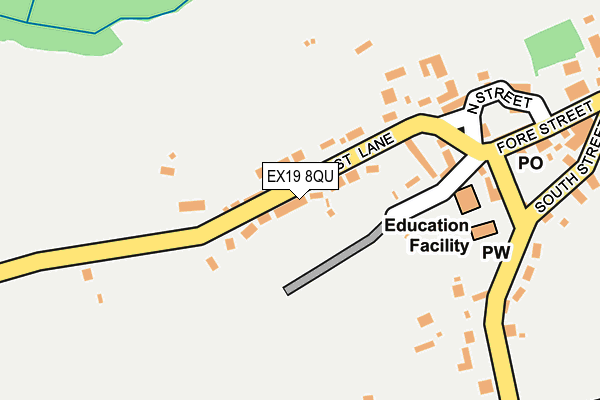 EX19 8QU map - OS OpenMap – Local (Ordnance Survey)