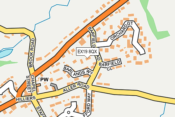 EX19 8QX map - OS OpenMap – Local (Ordnance Survey)
