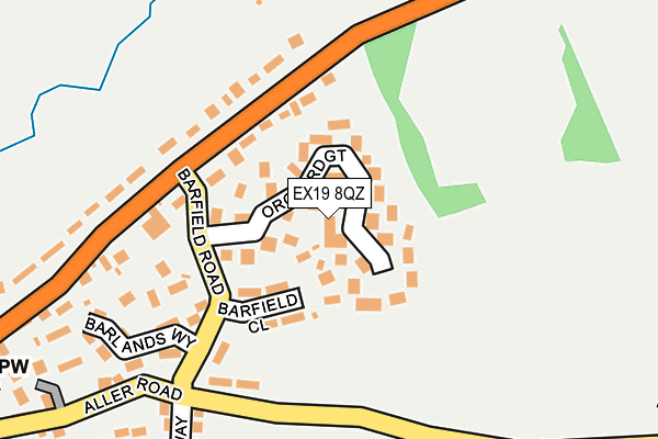 EX19 8QZ map - OS OpenMap – Local (Ordnance Survey)