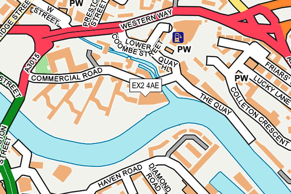 EX2 4AE map - OS OpenMap – Local (Ordnance Survey)