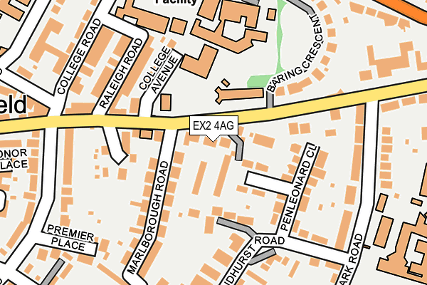 EX2 4AG map - OS OpenMap – Local (Ordnance Survey)