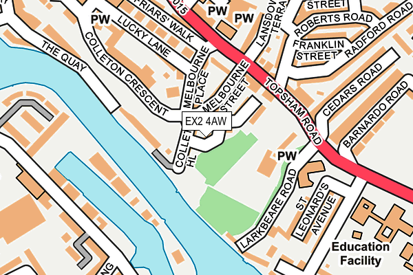 EX2 4AW map - OS OpenMap – Local (Ordnance Survey)