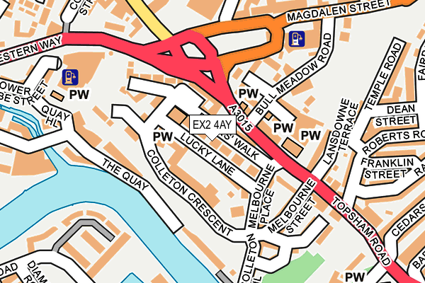 EX2 4AY map - OS OpenMap – Local (Ordnance Survey)