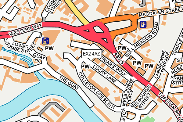 EX2 4AZ map - OS OpenMap – Local (Ordnance Survey)