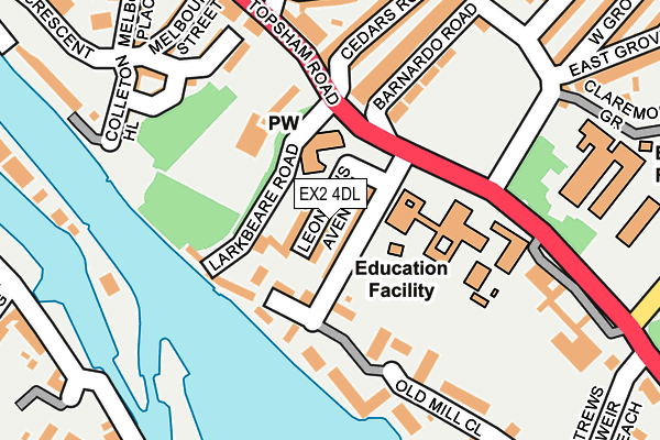 EX2 4DL map - OS OpenMap – Local (Ordnance Survey)