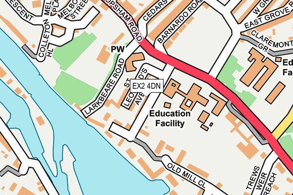 EX2 4DN map - OS OpenMap – Local (Ordnance Survey)