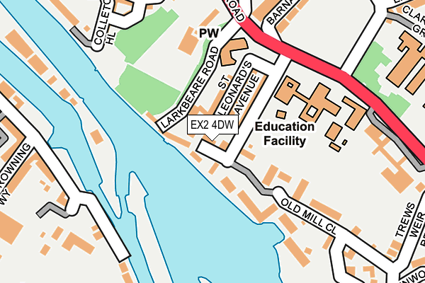 EX2 4DW map - OS OpenMap – Local (Ordnance Survey)