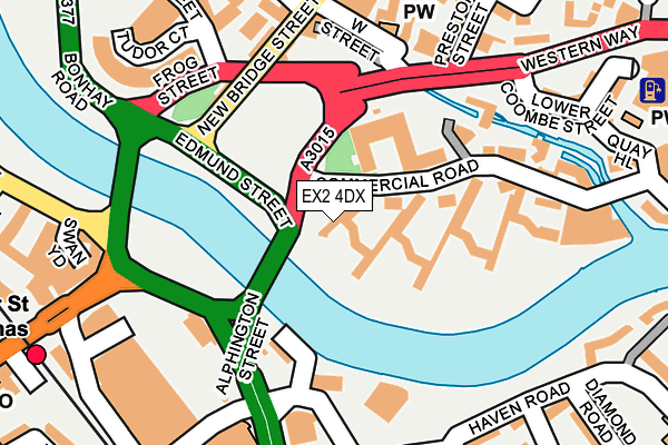 EX2 4DX map - OS OpenMap – Local (Ordnance Survey)