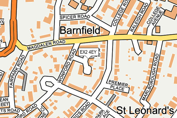 EX2 4EY map - OS OpenMap – Local (Ordnance Survey)