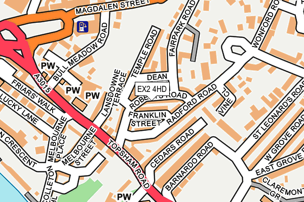 EX2 4HD map - OS OpenMap – Local (Ordnance Survey)