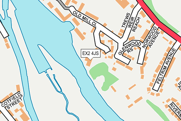 EX2 4JS map - OS OpenMap – Local (Ordnance Survey)