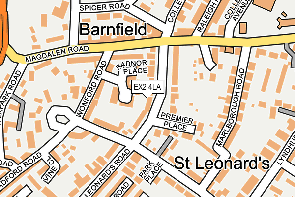 EX2 4LA map - OS OpenMap – Local (Ordnance Survey)