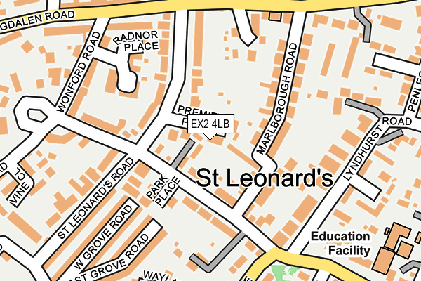 EX2 4LB map - OS OpenMap – Local (Ordnance Survey)