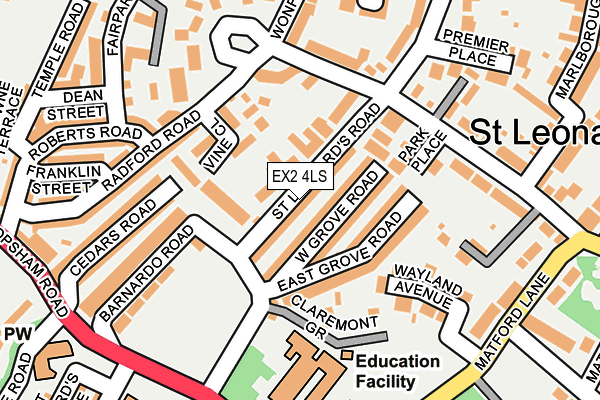 EX2 4LS map - OS OpenMap – Local (Ordnance Survey)