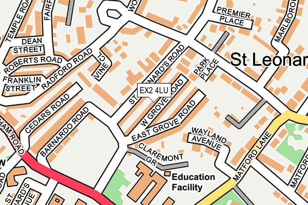 EX2 4LU map - OS OpenMap – Local (Ordnance Survey)