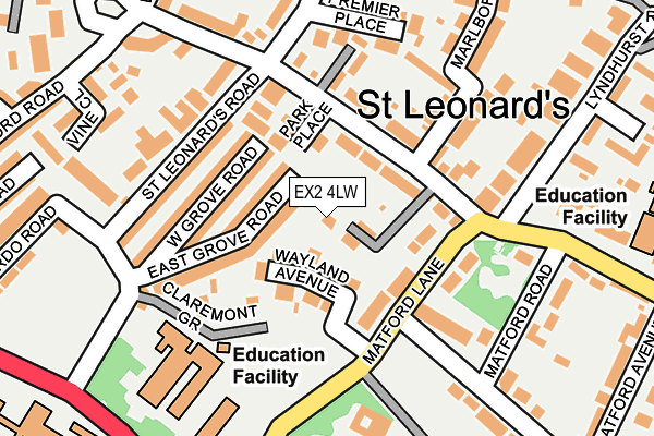 EX2 4LW map - OS OpenMap – Local (Ordnance Survey)