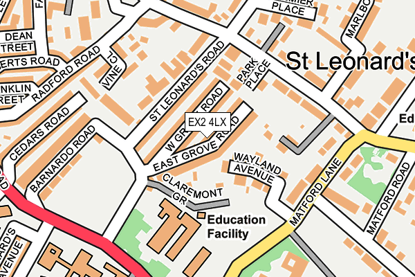 EX2 4LX map - OS OpenMap – Local (Ordnance Survey)