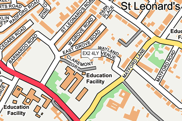 EX2 4LY map - OS OpenMap – Local (Ordnance Survey)