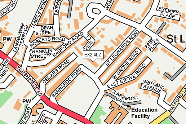 EX2 4LZ map - OS OpenMap – Local (Ordnance Survey)