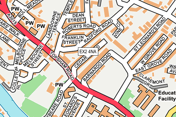 EX2 4NA map - OS OpenMap – Local (Ordnance Survey)