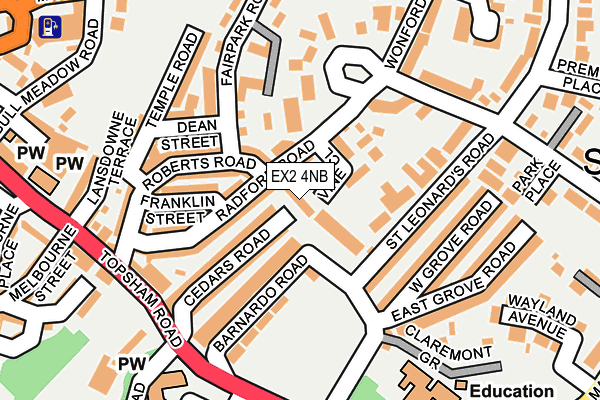 EX2 4NB map - OS OpenMap – Local (Ordnance Survey)