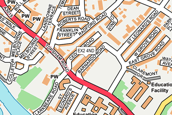 EX2 4ND map - OS OpenMap – Local (Ordnance Survey)