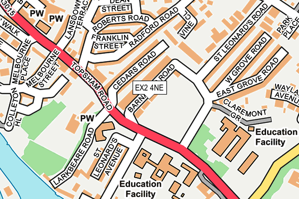 EX2 4NE map - OS OpenMap – Local (Ordnance Survey)