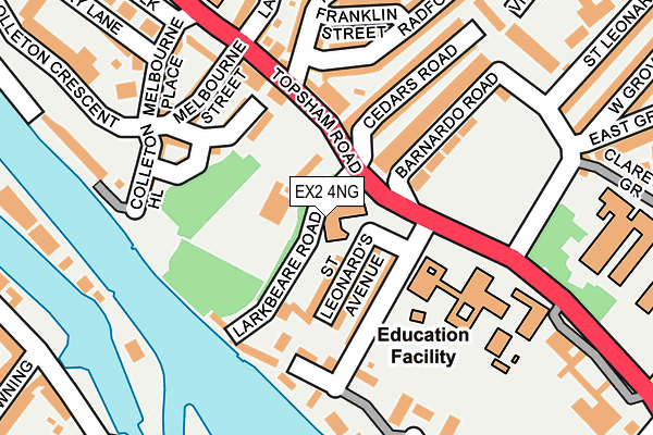 EX2 4NG map - OS OpenMap – Local (Ordnance Survey)