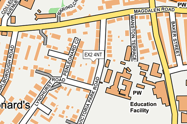 EX2 4NT map - OS OpenMap – Local (Ordnance Survey)