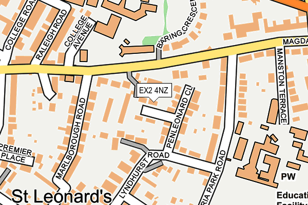 EX2 4NZ map - OS OpenMap – Local (Ordnance Survey)
