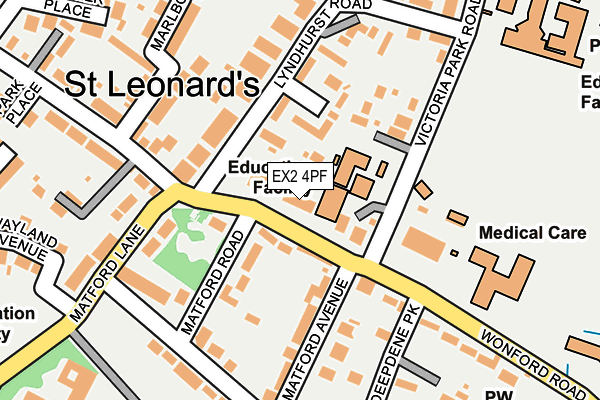 EX2 4PF map - OS OpenMap – Local (Ordnance Survey)