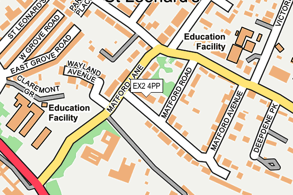 EX2 4PP map - OS OpenMap – Local (Ordnance Survey)