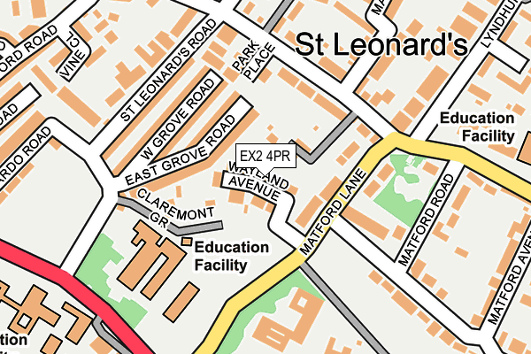 EX2 4PR map - OS OpenMap – Local (Ordnance Survey)