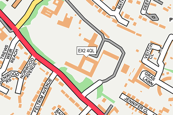 EX2 4QL map - OS OpenMap – Local (Ordnance Survey)