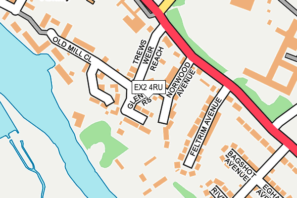 EX2 4RU map - OS OpenMap – Local (Ordnance Survey)