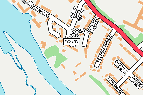 EX2 4RX map - OS OpenMap – Local (Ordnance Survey)