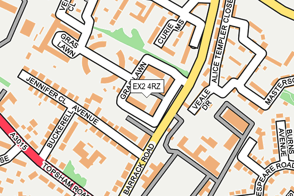 EX2 4RZ map - OS OpenMap – Local (Ordnance Survey)