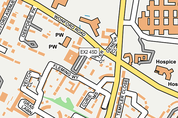 EX2 4SD map - OS OpenMap – Local (Ordnance Survey)