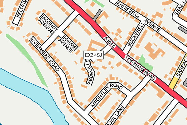 EX2 4SJ map - OS OpenMap – Local (Ordnance Survey)