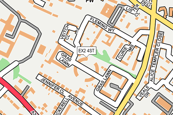 EX2 4ST map - OS OpenMap – Local (Ordnance Survey)