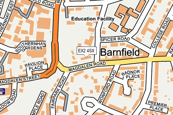 EX2 4SX map - OS OpenMap – Local (Ordnance Survey)