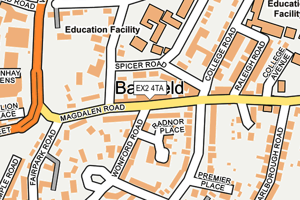 EX2 4TA map - OS OpenMap – Local (Ordnance Survey)