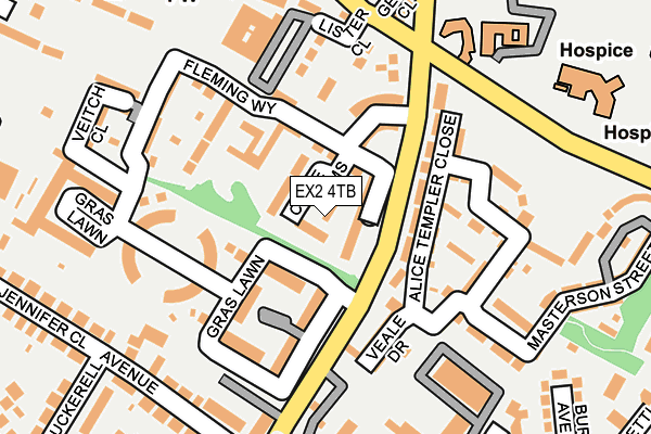 EX2 4TB map - OS OpenMap – Local (Ordnance Survey)