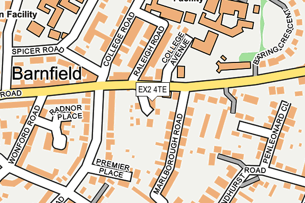 EX2 4TE map - OS OpenMap – Local (Ordnance Survey)