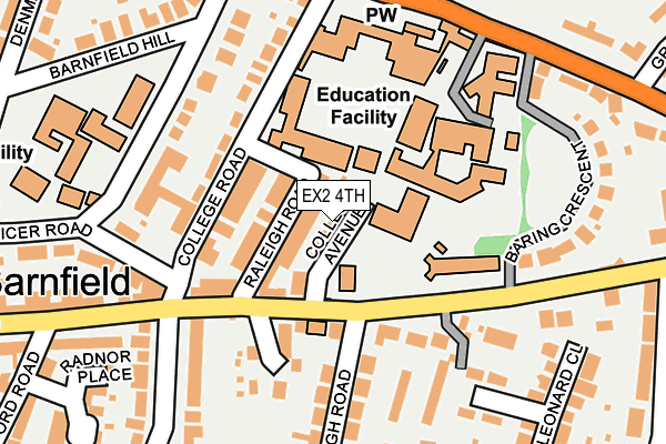 EX2 4TH map - OS OpenMap – Local (Ordnance Survey)