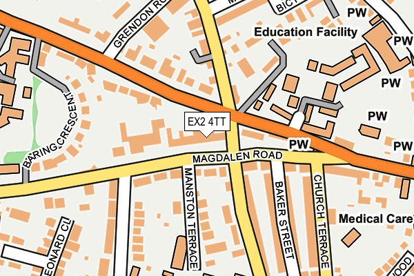 EX2 4TT map - OS OpenMap – Local (Ordnance Survey)