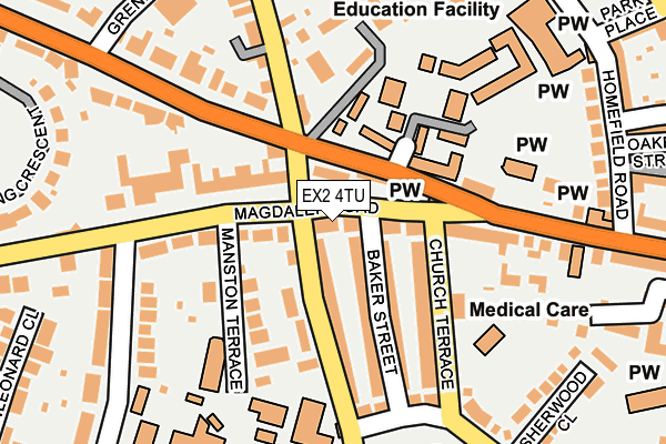 EX2 4TU map - OS OpenMap – Local (Ordnance Survey)