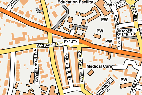 EX2 4TX map - OS OpenMap – Local (Ordnance Survey)