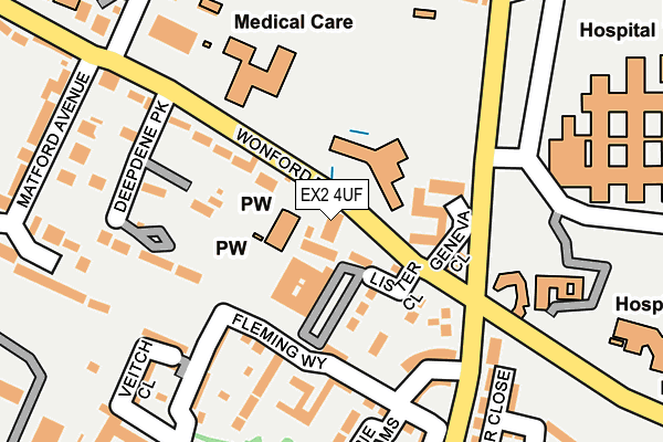 EX2 4UF map - OS OpenMap – Local (Ordnance Survey)